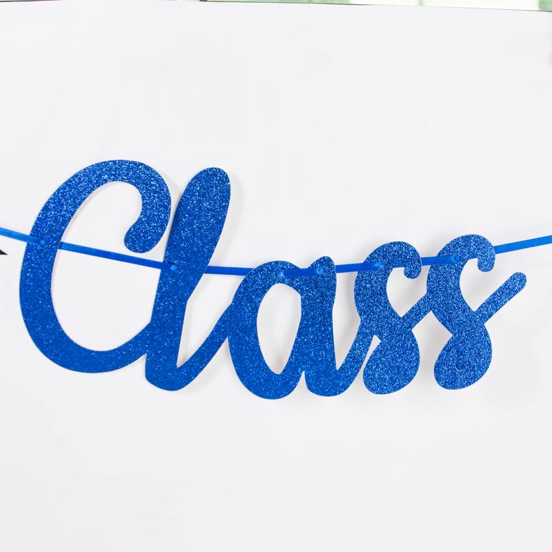 Gexolenu Blue We are So Proud of You, Class of 2025 Graduation Theme Party Decoration Banner, Congrats Grad Banner, Black Glitter Graduation Banner, 2025 Black Congratulations Grad Party Decorations - Image 3